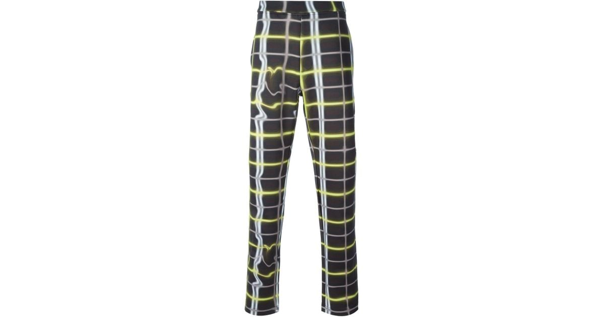 yellow plaid trousers mens