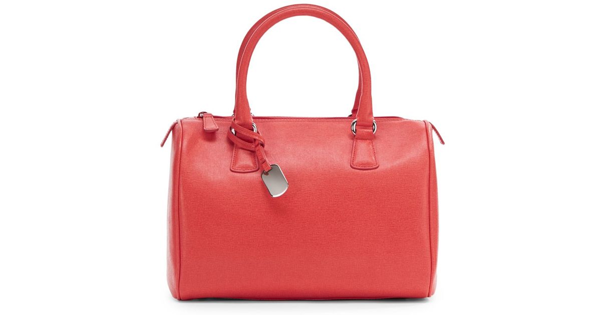Furla Dlight Saffiano Leather Boston Bag in Red - Lyst