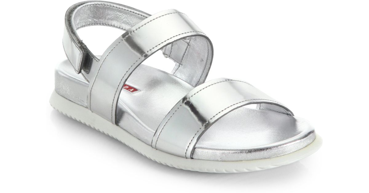 prada silver sandals