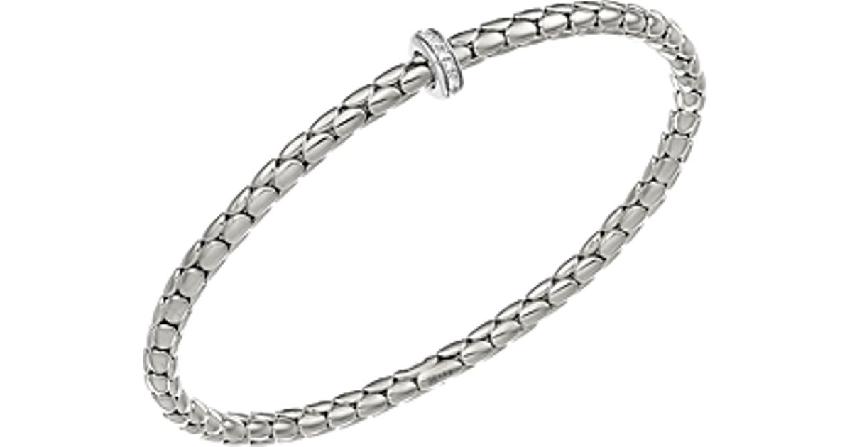 Lyst Chimento 18k White Gold Stretch Spring Collection Disc Rope Lyst Chimento 18k White Gold Stretch Spring Collection Disc Rope Bracelet With Diamonds In Metallic
