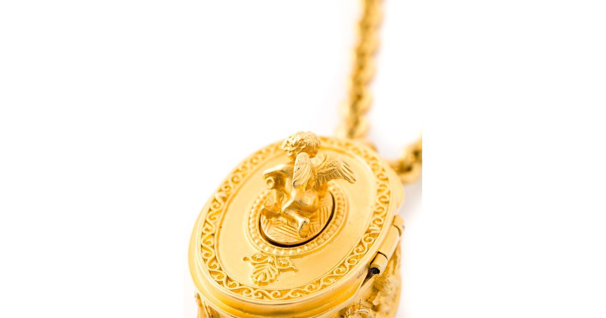 Karl Lagerfeld Pill Box Necklace In Metallic Lyst - Pill Box Pendant Karl Lagerfeld Pill Box Necklace In Metallic Lyst - Pill Box Pendant