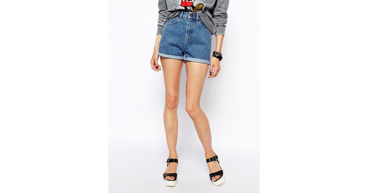 asos high waisted denim shorts