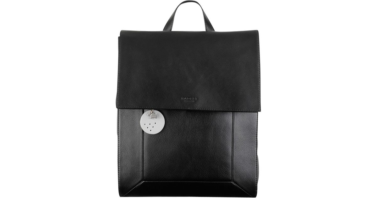 radley black leather backpack