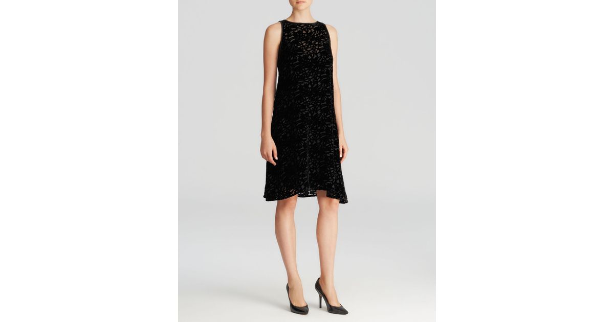 eileen fisher black velvet dress