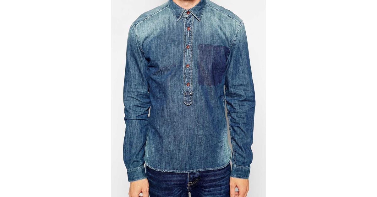 denim half shirts