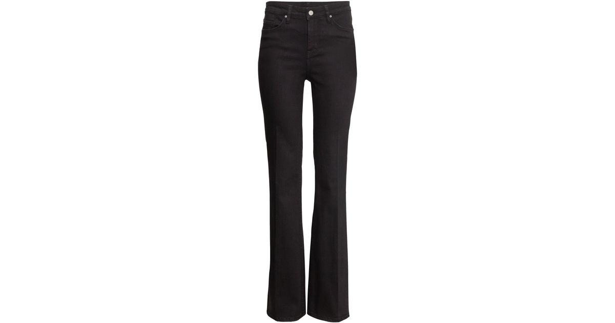 H&M Flared Jeans in Black - Lyst