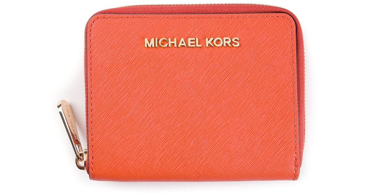 MICHAEL Michael Kors Jet Set Travel Medium Zip Around Wallet in Yellow &  Orange (Orange) | Lyst