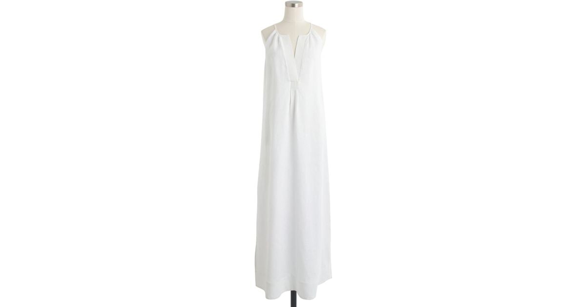 J.Crew Linen Halter Maxi Dress in White | Lyst