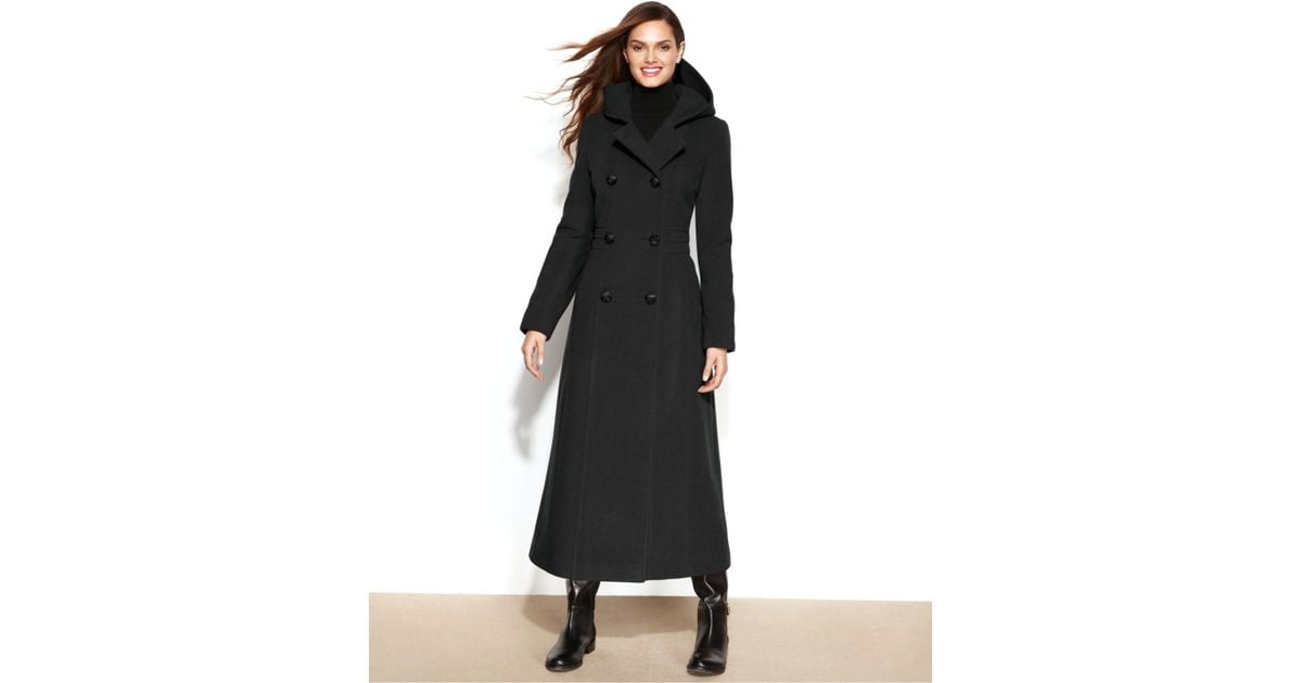 Anne klein hooded maxi coat new arrivals