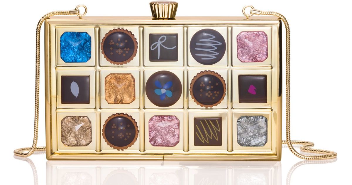 Kate Spade Creme De La Creme Chocolate Box Clutch in Metallic Lyst