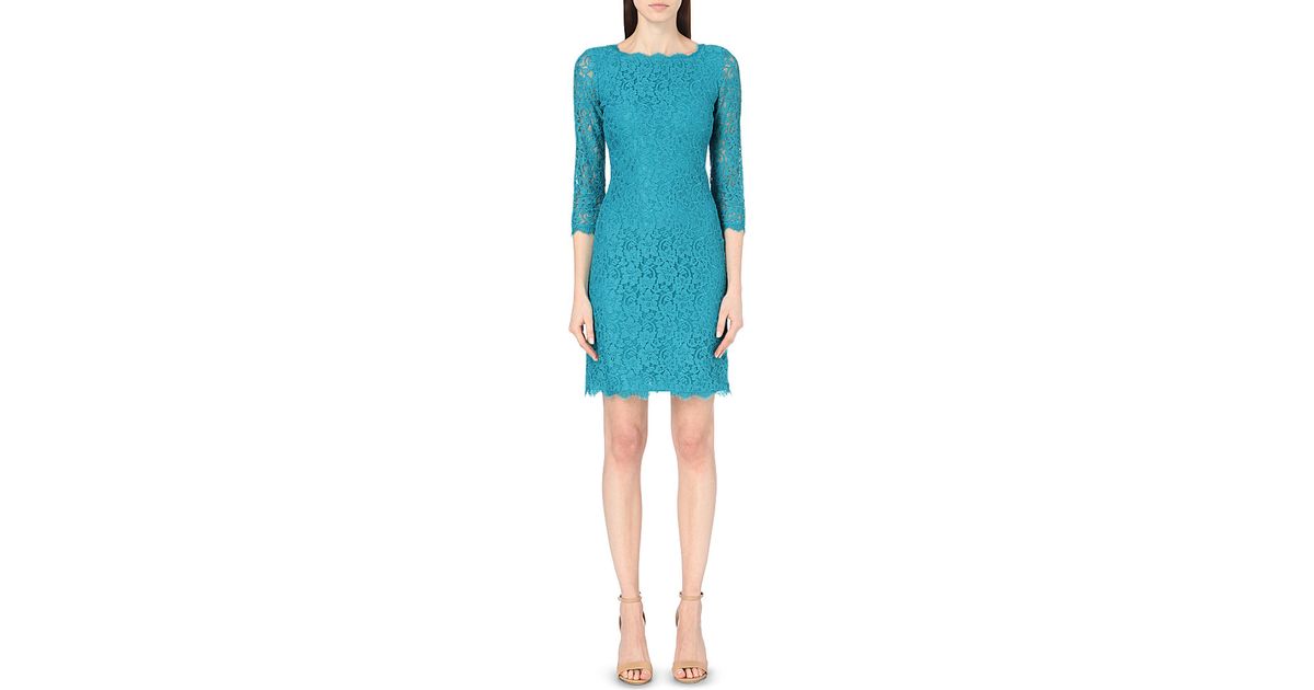 Lyst Diane Von Furstenberg Zarita Fl Lace Dress In Blue