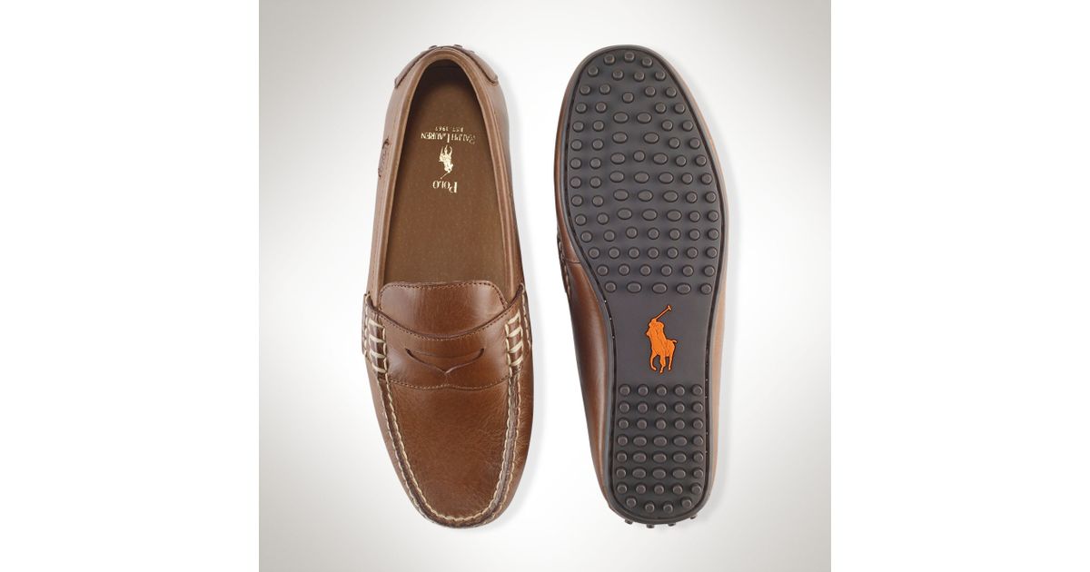 Polo Ralph Lauren Leather Wes Penny Loafer in Brown for Men | Lyst UK