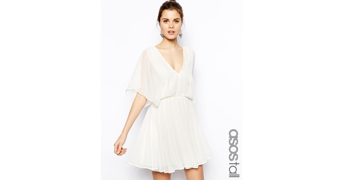 angel sleeve skater dress