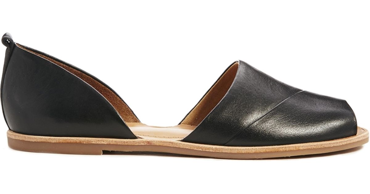 ALDO Black Peep Toe Flat Shoes | Lyst