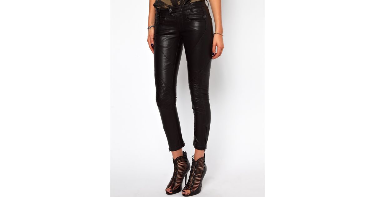 G-Star RAW New Radar Skinny Faux Leather Trousers in Black | Lyst