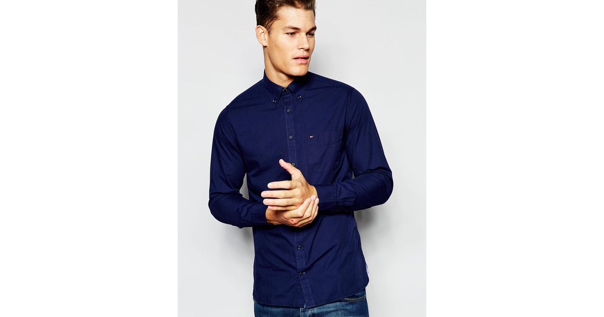 navy blue tommy hilfiger shirt