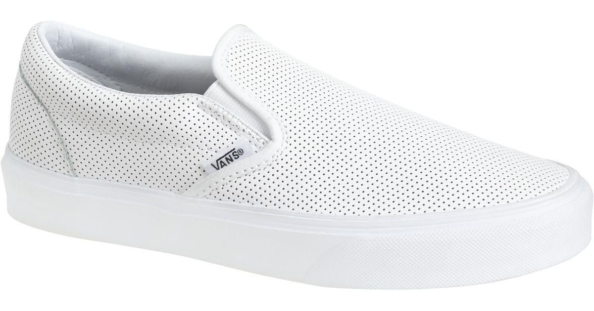 vans classic slip-ons in perforated leather