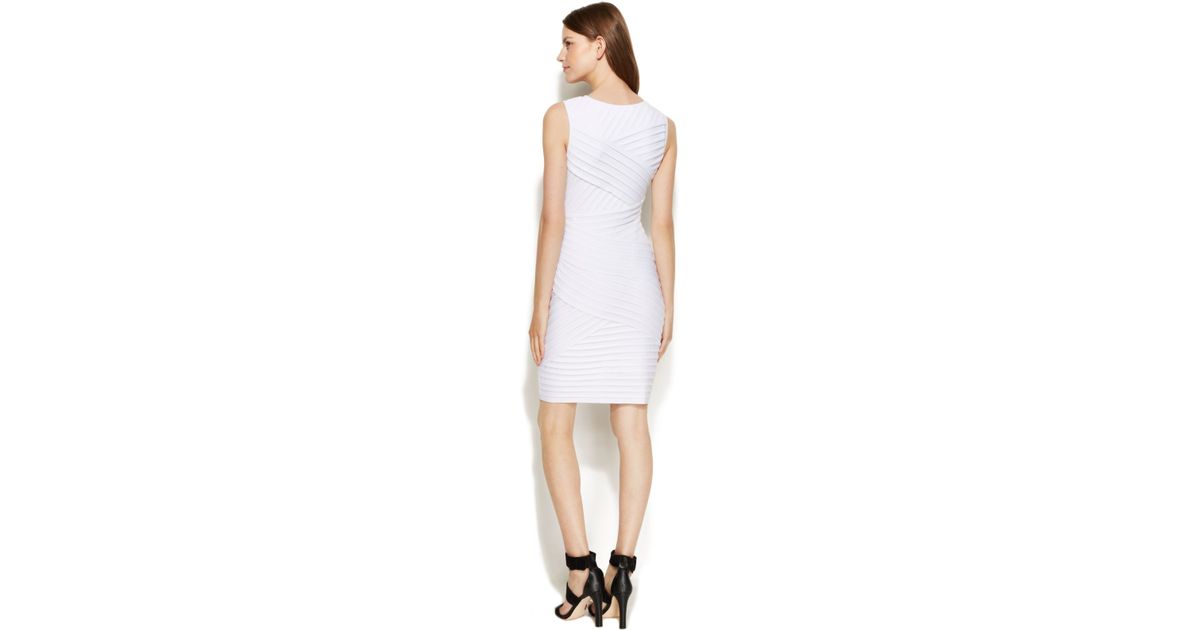 calvin klein white sleeveless dress