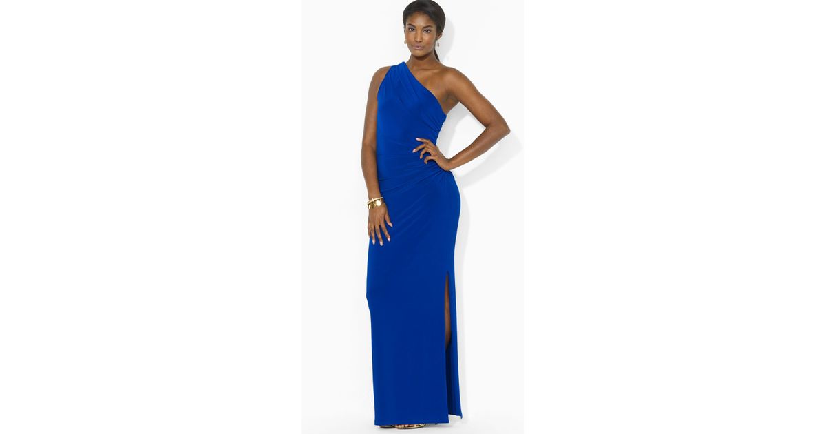 ralph lauren one shoulder dress