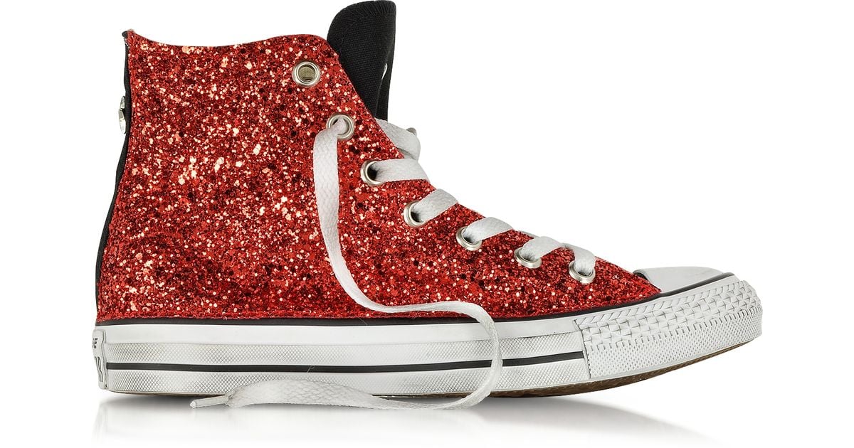 ruby red sparkle converse