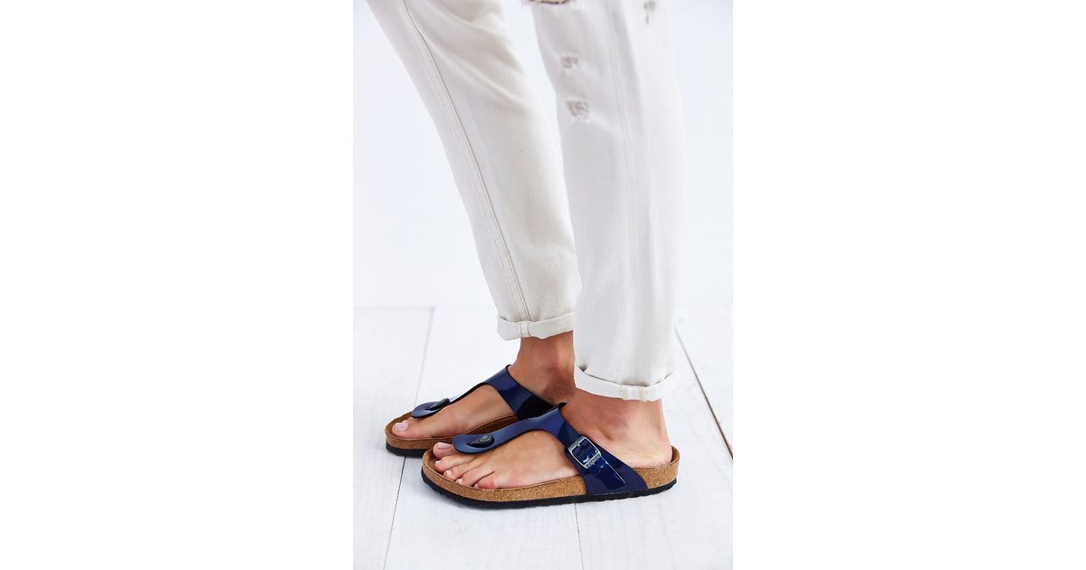 Birkenstock 11 Gizeh Nautical Stripes Navy White Thong Buckle Sandals Birkenstock Gizeh Braided Women main image 4