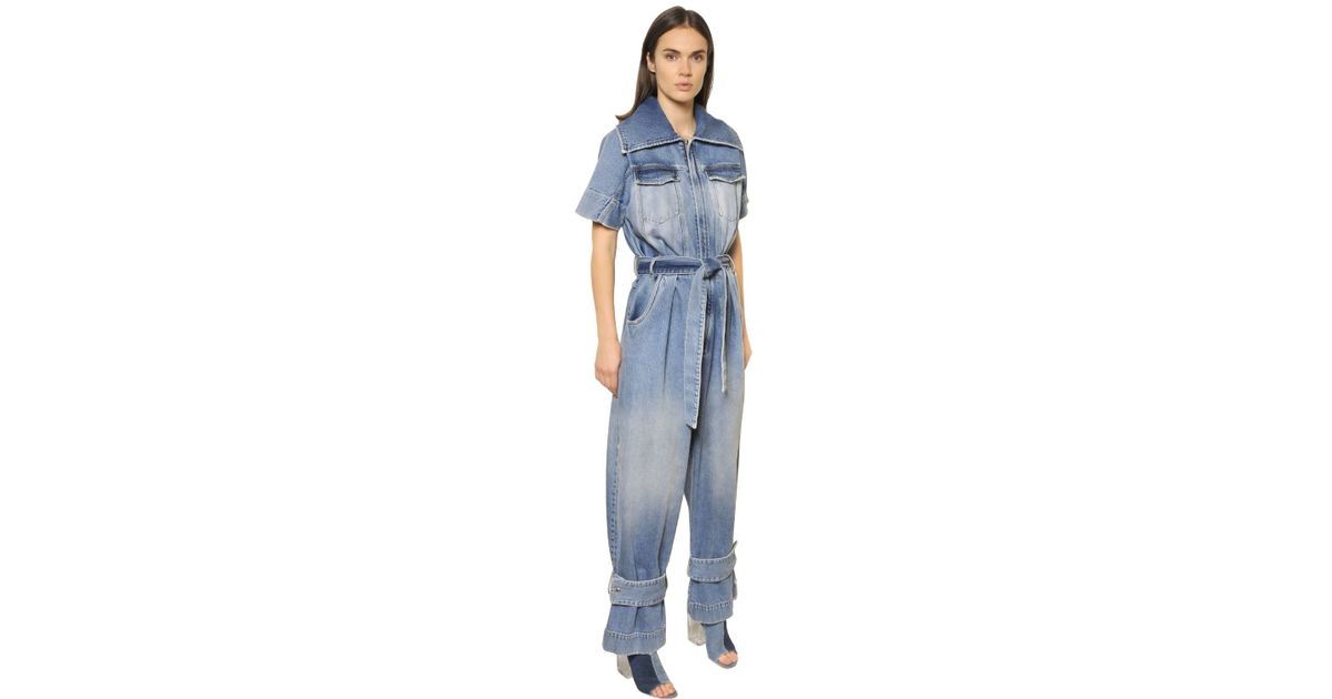 off white denim jumpsuit