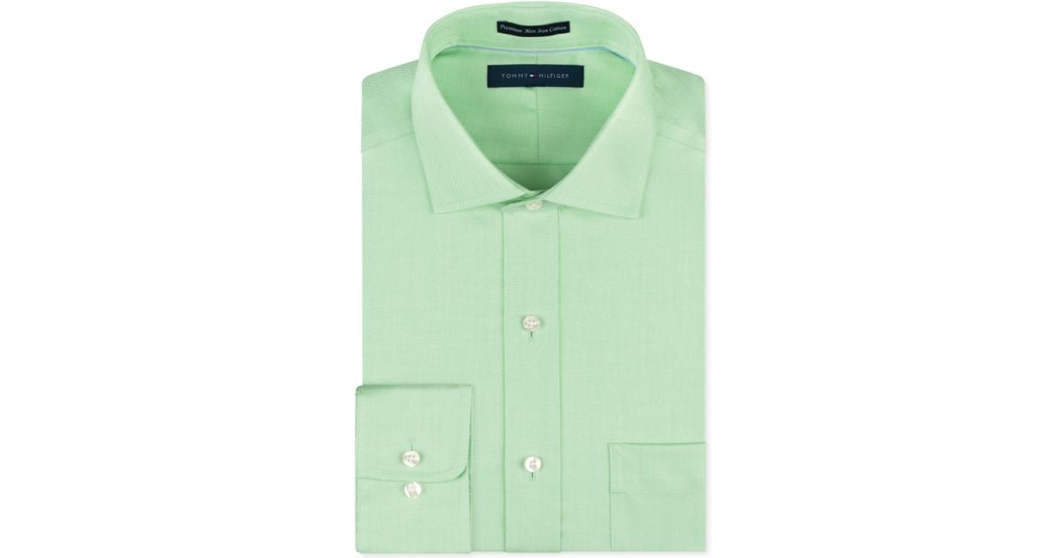 gijzelaar Razernij studie Tommy Hilfiger Noniron Light Green Solid Dress Shirt for Men - Lyst
