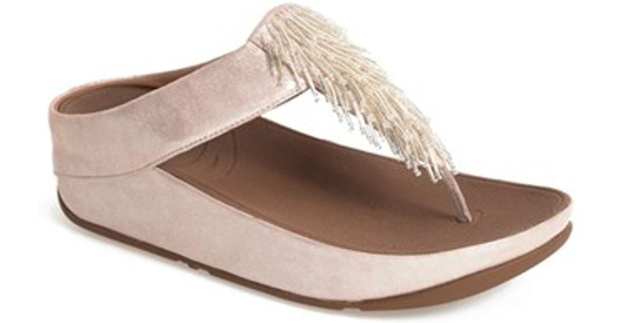 Fitflop 'cha Cha' Flip Flop in Silver 