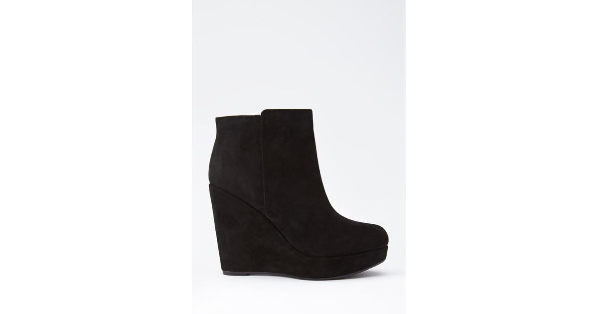 Forever 21 Faux Suede Wedge Booties in 