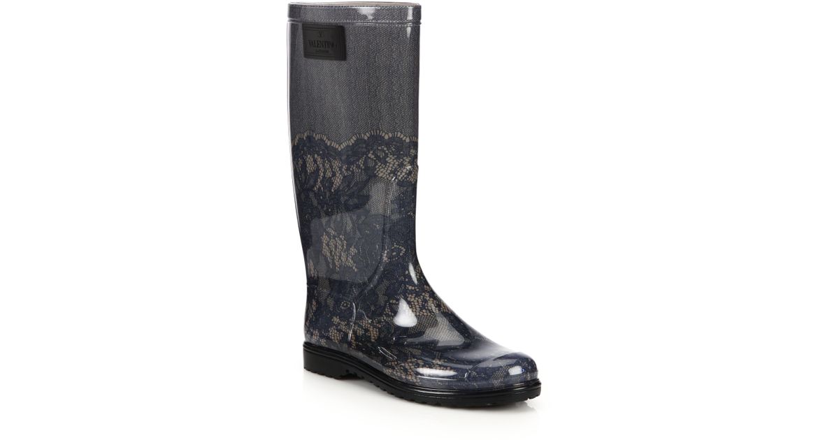 valentino lace rain boots