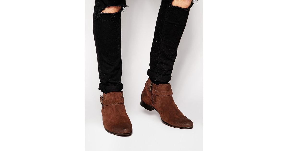 chelsea boots with straps