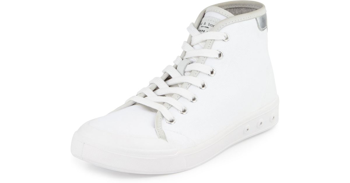 Download Rag & bone Standard Issue Canvas High-top Sneaker in White ...