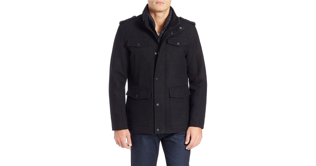 guess wool coat mens