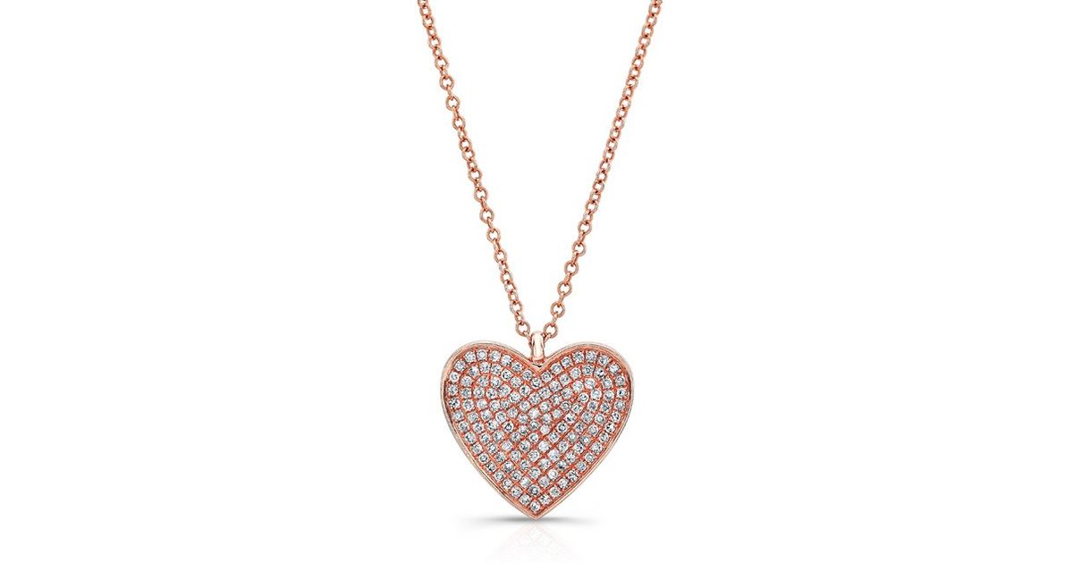 Rose Gold Diamond Heart Necklace Flash Sales, UP TO 66% OFF | www 