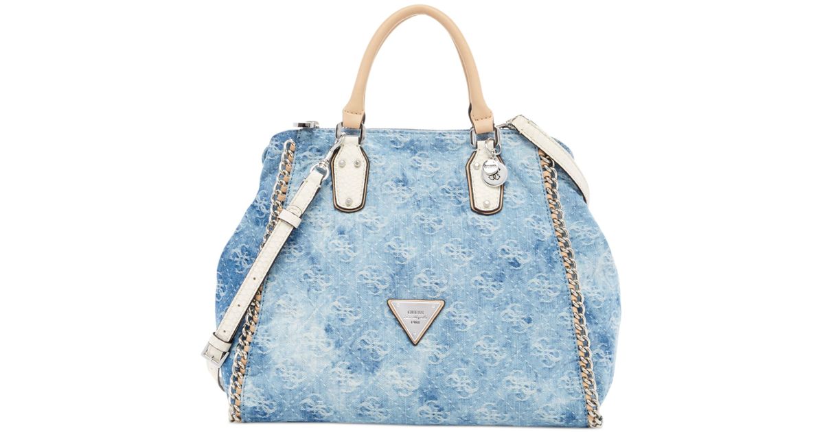 guess blue jean purse