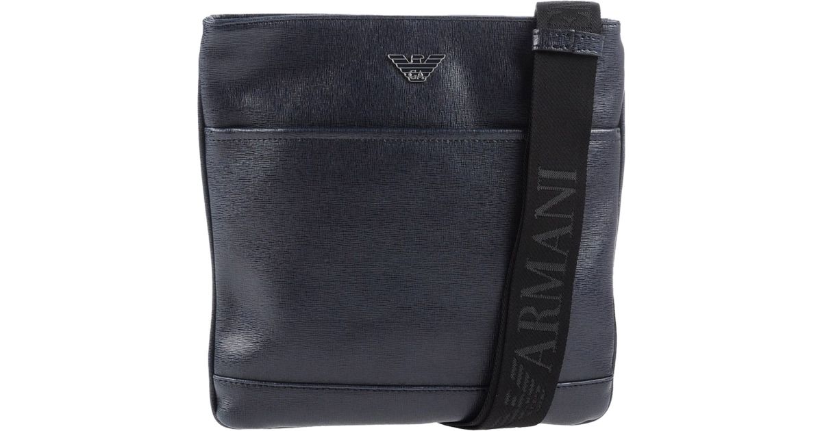 Emporio Armani Leather Cross-Body Bag in Dark Blue (Blue) for Men - Lyst