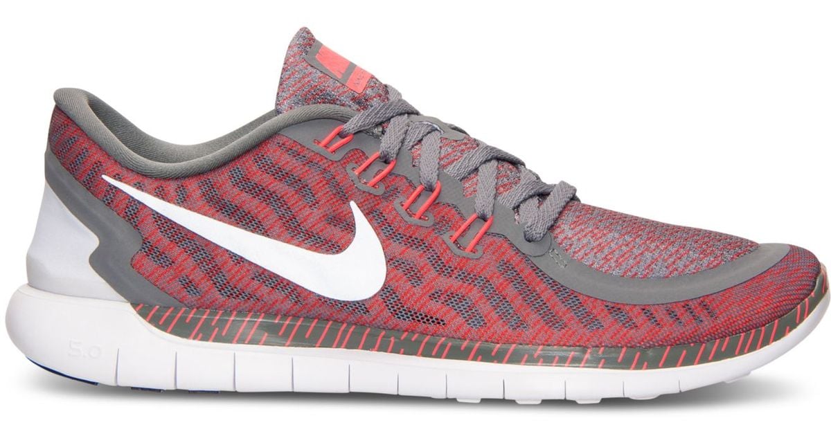 Nike Synthetic Men S Free 5 0 Print Running Sneakers From Finish Line In Red For Men Lyst
