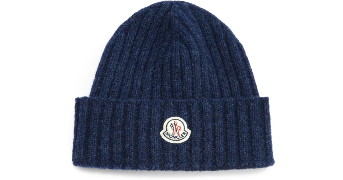 Moncler Wool Hat in Navy (Blue) for Men 