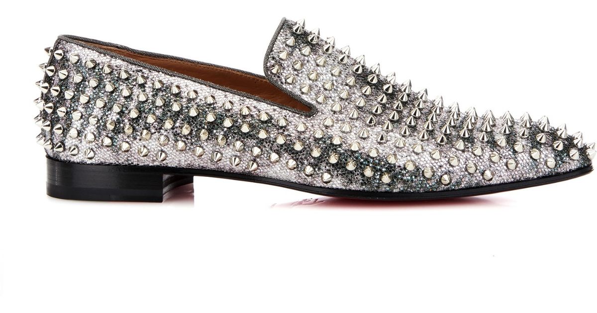 silver sparkly loafers