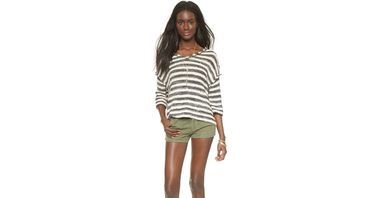 free spells trouble striped sweater ivory black free spells trouble striped sweater ivory black