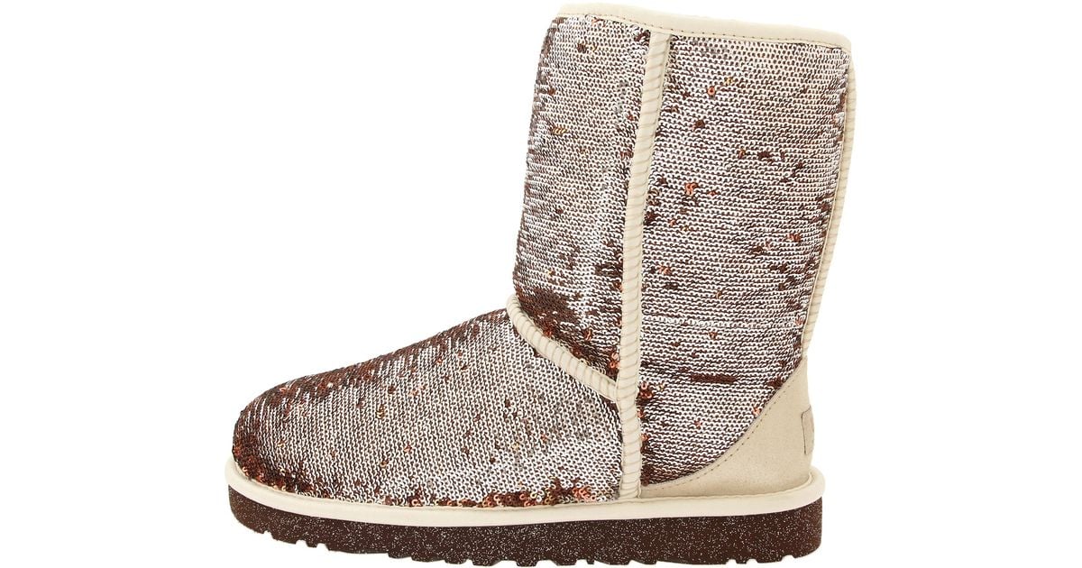 UGG Classic Sparkle Champagne in Metallic | Lyst