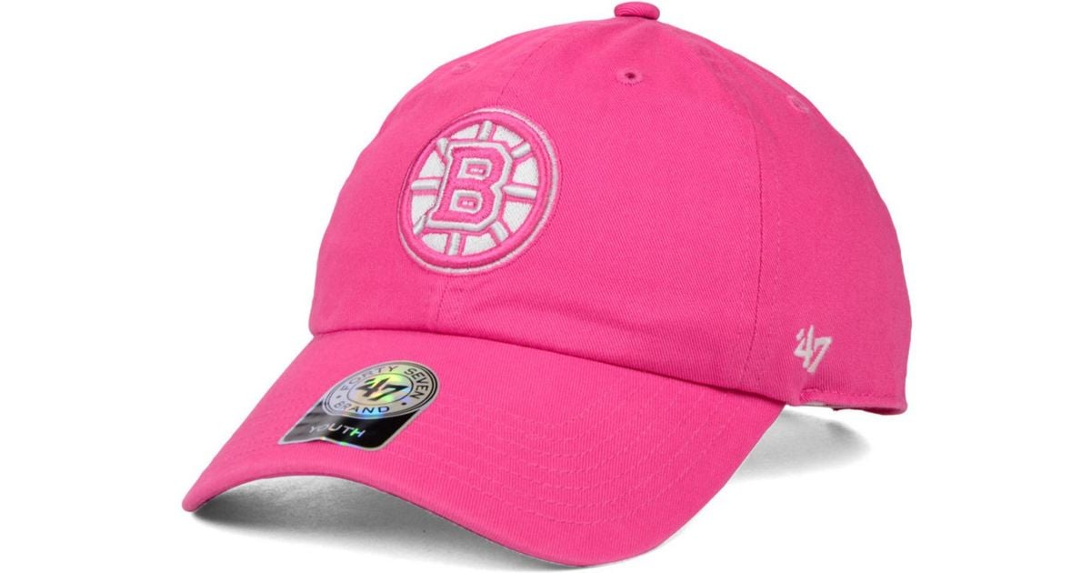 47 Brand Girls' Boston Bruins Clean Up Cap in Pink | Lyst