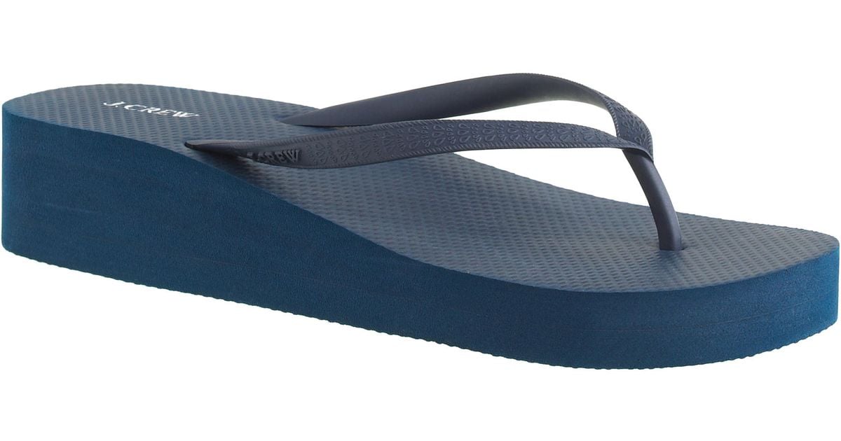 J.crew Skinny Wedge Flipflops in Blue Lyst