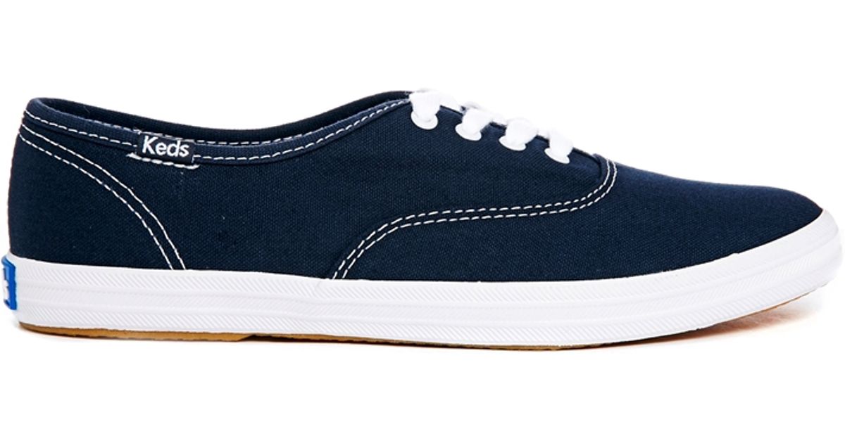 Keds Champions Canvas Navy Plimsoll Trainers in Blue - Lyst