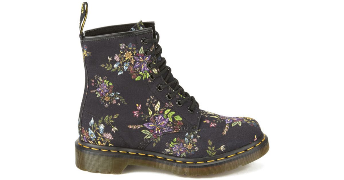 Dr. Martens Womens Core Floral Print Castel 8-eye Boots in Black | Lyst UK