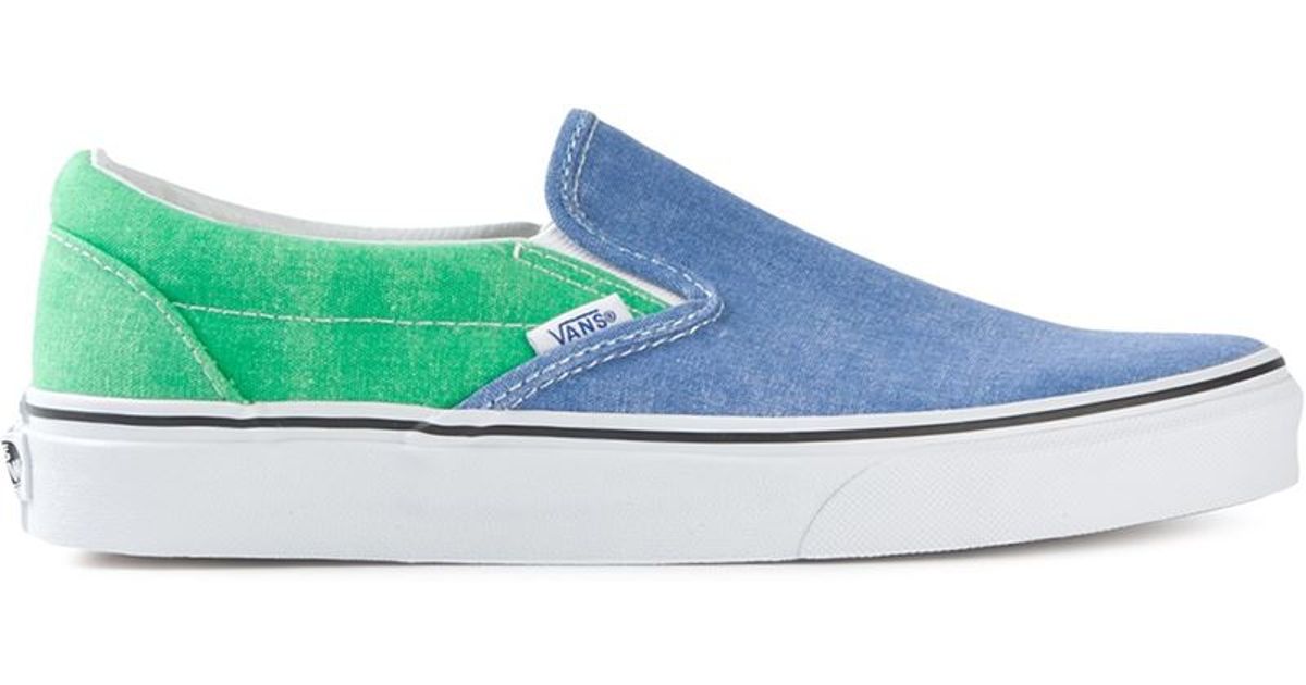 vans green and blue