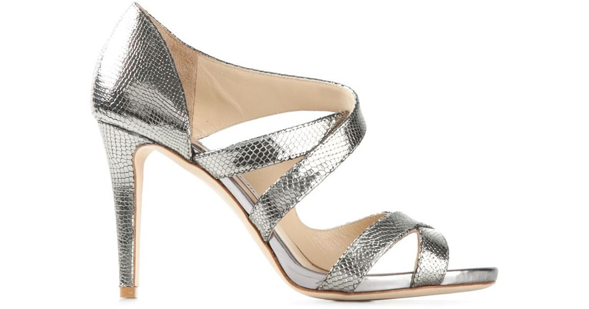 Lyst - Jimmy Choo Valance Leather Sandals in Metallic