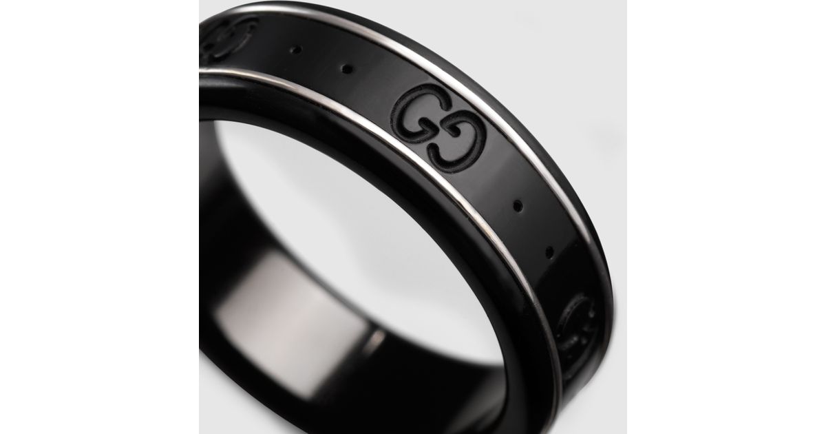 gucci icon ring black