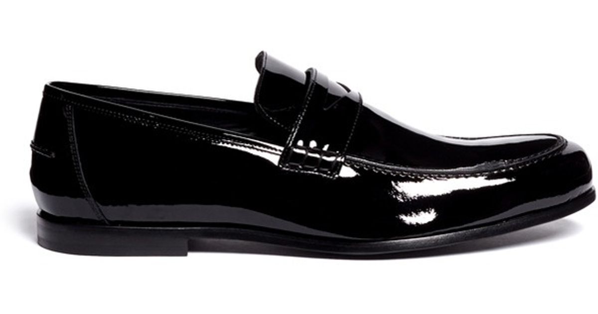 Jimmy Choo Darblay Patent Leather Penny Loafers in Black for Men Lyst
