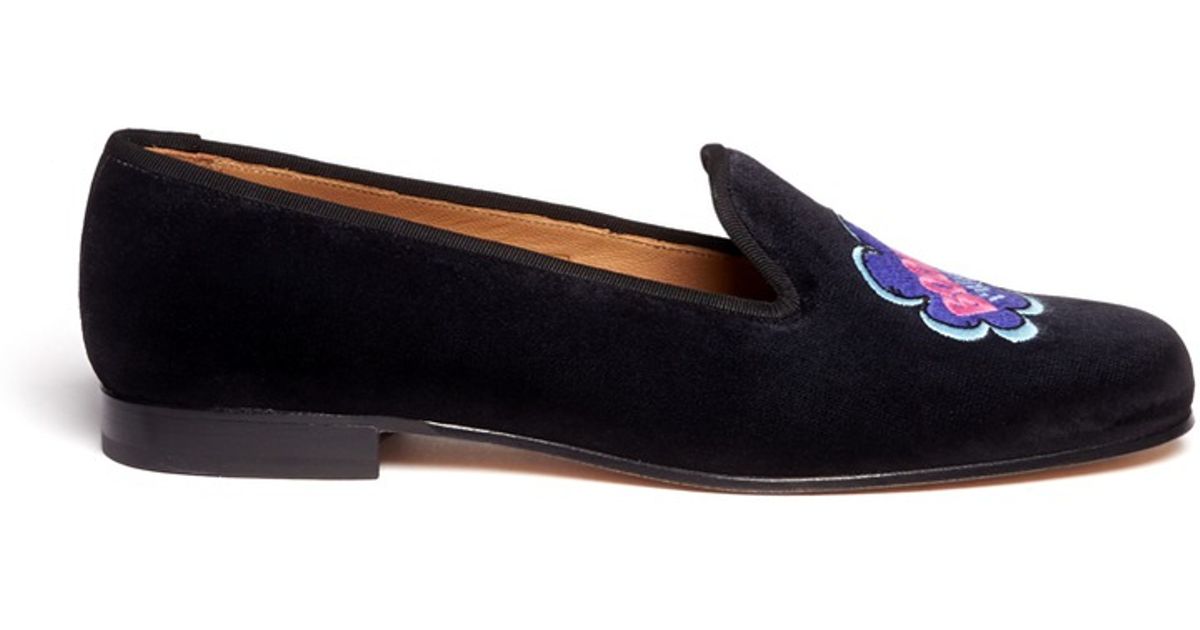 black velvet slip ons